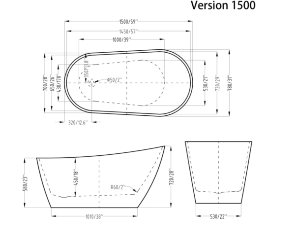 BANANA One Piece Bathtub - BANANA 1500/1700 - Image 3