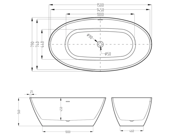 EGG PLUS One Piece Bathtub - EGG PLUS 1500/1700 - Image 5