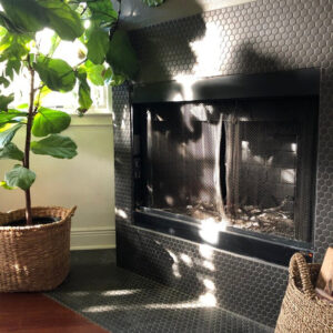 1-inch Black Matte Hexagon Porcelain Mosaics