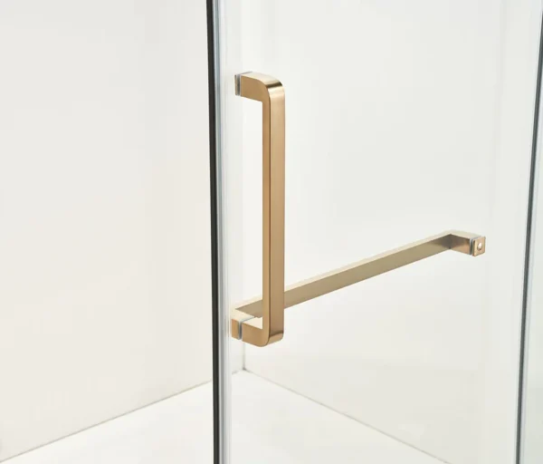 Brushed Gold Frameless Shower Glass Door - Image 2