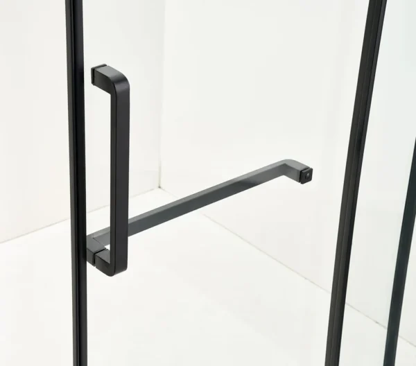 Matte Black Frameless Shower Glass Door - Image 2