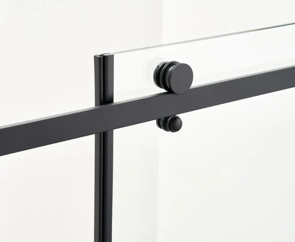 Matte Black Frameless Shower Glass Door - Image 3