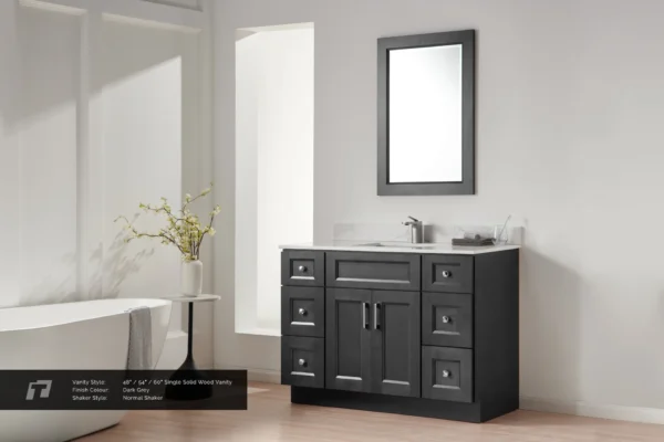 Single Solid Wood Vanity- 48"/54"/60" - Image 3