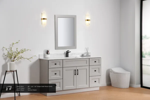 Single Solid Wood Vanity- 48"/54"/60" - Image 4