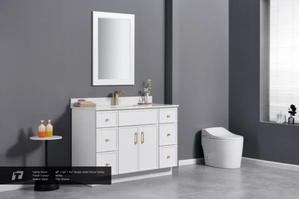 Single Solid Wood Vanity- 48"/54"/60"
