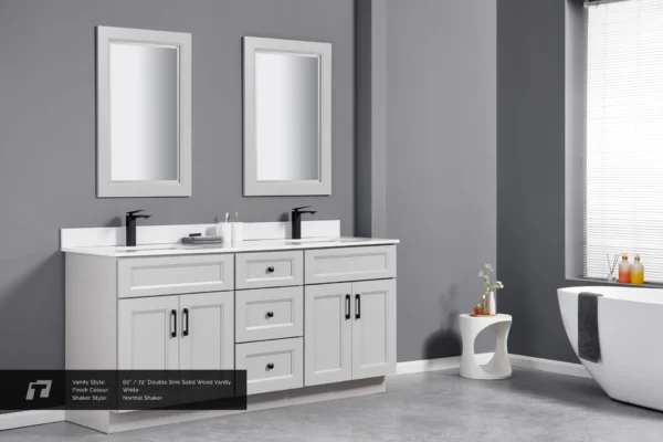 Double Sink Solid Wood Vanity- 60"/72"