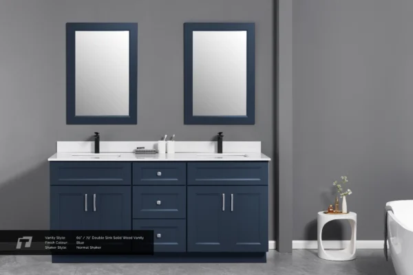 Double Sink Solid Wood Vanity- 60"/72" - Image 3