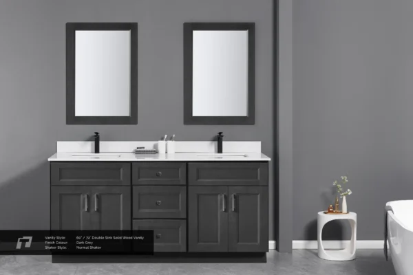 Double Sink Solid Wood Vanity- 60"/72" - Image 4